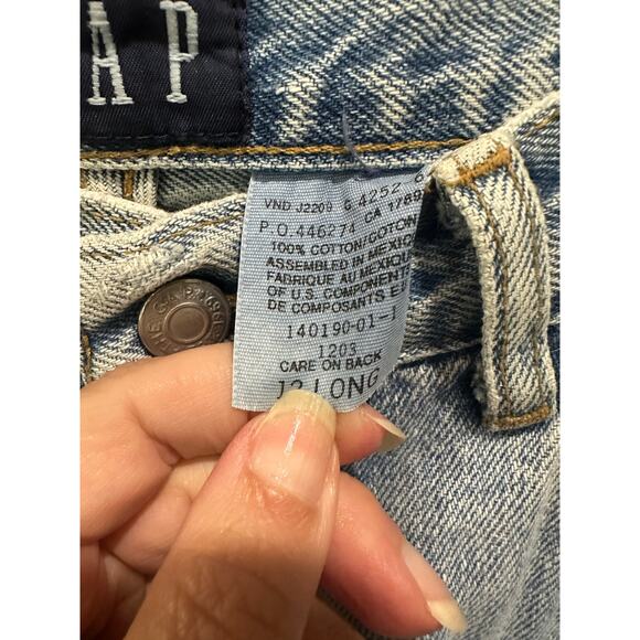 Vintage 90s Minimalist GAP High Waisted Straight Leg Faded Medium Wash Jeans - Picture 11 of 11